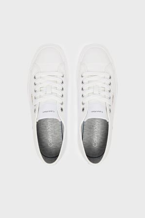 Calvin Klein Deri Logolu Sneaker Ayakkabı HW0HW030770K4 Bayan AYAKKABI HW0HW03077 0K4 BEYAZ