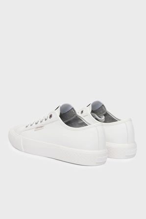 Calvin Klein Deri Logolu Sneaker Ayakkabı HW0HW030770K4 Bayan AYAKKABI HW0HW03077 0K4 BEYAZ