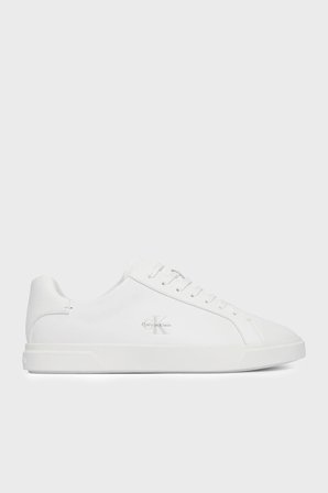 Calvin Klein Deri Logolu Sneaker Ayakkabı HW0HW032950K4 Bayan AYAKKABI HW0HW03295 0K4 BEYAZ