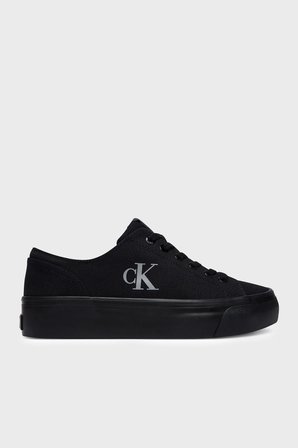Calvin Klein Logolu Kanvas Sneaker Ayakkabı YW0YW017630GJ Bayan AYAKKABI YW0YW01763 0GJ SİYAH