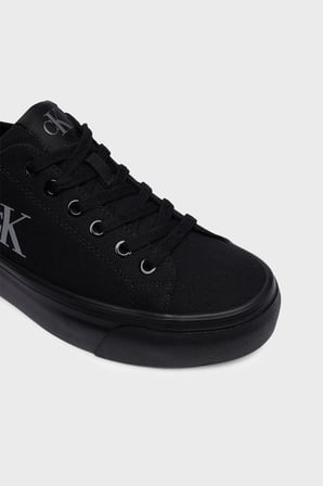 Calvin Klein Logolu Kanvas Sneaker Ayakkabı YW0YW017630GJ Bayan AYAKKABI YW0YW01763 0GJ SİYAH