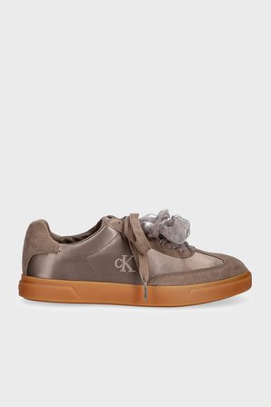 Calvin Klein Logolu Saten Karışımlı Sneaker Ayakkabı HW0HW032880H0 Bayan AYAKKABI HW0HW03288 0H0 PUDRA