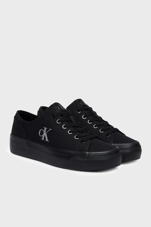Calvin Klein Logolu Kanvas Sneaker Ayakkabı YW0YW017630GJ Bayan AYAKKABI YW0YW01763 0GJ SİYAH