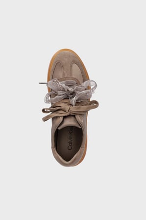 Calvin Klein Logolu Saten Karışımlı Sneaker Ayakkabı HW0HW032880H0 Bayan AYAKKABI HW0HW03288 0H0 PUDRA