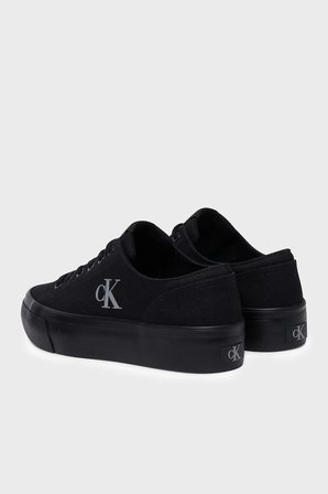 Calvin Klein Logolu Kanvas Sneaker Ayakkabı YW0YW017630GJ Bayan AYAKKABI YW0YW01763 0GJ SİYAH