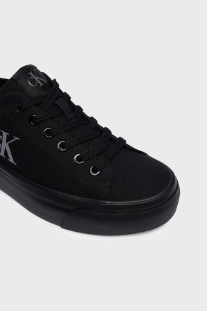 Calvin Klein Logolu Kanvas Sneaker Ayakkabı YW0YW017630GJ Bayan AYAKKABI YW0YW01763 0GJ SİYAH