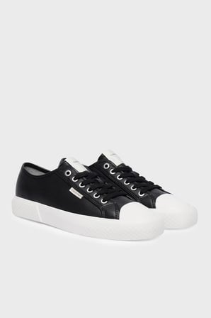 Calvin Klein Deri Logolu Sneaker Ayakkabı HW0HW03077BEH Bayan AYAKKABI HW0HW03077 BEH SİYAH