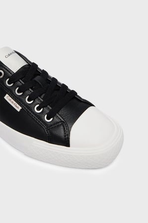 Calvin Klein Deri Logolu Sneaker Ayakkabı HW0HW03077BEH Bayan AYAKKABI HW0HW03077 BEH SİYAH