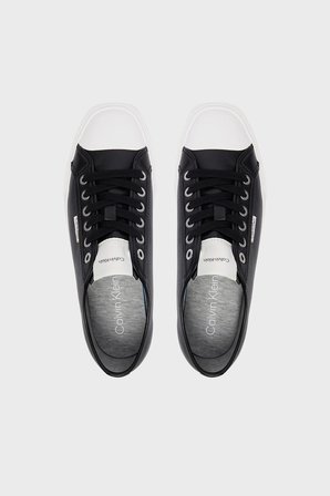 Calvin Klein Deri Logolu Sneaker Ayakkabı HW0HW03077BEH Bayan AYAKKABI HW0HW03077 BEH SİYAH