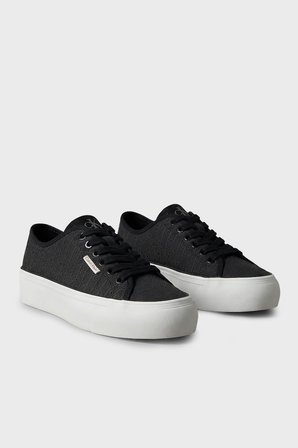 Calvin Klein Logolu Platform Sneaker Ayakkabı HW0HW03265BEH Bayan AYAKKABI HW0HW03265 BEH SİYAH