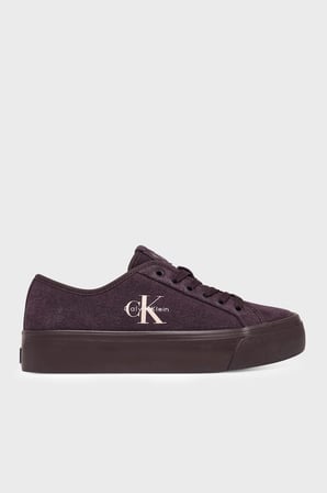 Calvin Klein Deri Karışımlı Logolu Sneaker Ayakkabı HW0HW03088VH2 Bayan AYAKKABI HW0HW03088 VH2 MÜRDÜM