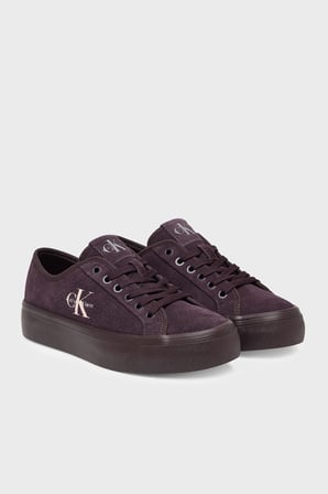 Calvin Klein Deri Karışımlı Logolu Sneaker Ayakkabı HW0HW03088VH2 Bayan AYAKKABI HW0HW03088 VH2 MÜRDÜM