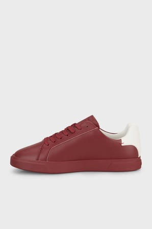 Calvin Klein Deri Logolu Sneaker Ayakkabı HW0HW032950KT Bayan AYAKKABI HW0HW03295 0KT BORDO