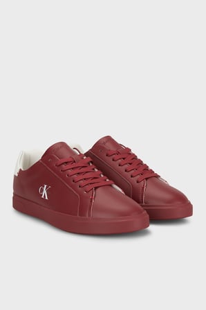 Calvin Klein Deri Logolu Sneaker Ayakkabı HW0HW032950KT Bayan AYAKKABI HW0HW03295 0KT BORDO