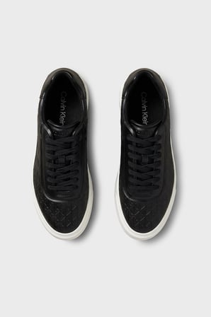 Calvin Klein Logolu Sneaker Ayakkabı Erkek AYAKKABI HM0HM02132 00W SİYAH-EKRU