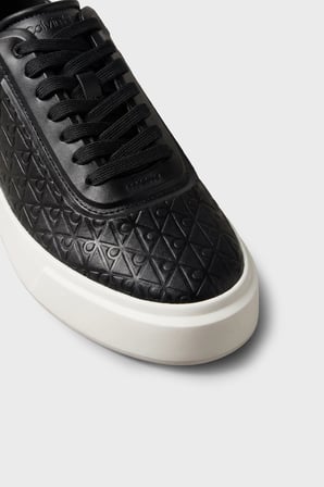 Calvin Klein Logolu Sneaker Ayakkabı Erkek AYAKKABI HM0HM02132 00W SİYAH-EKRU