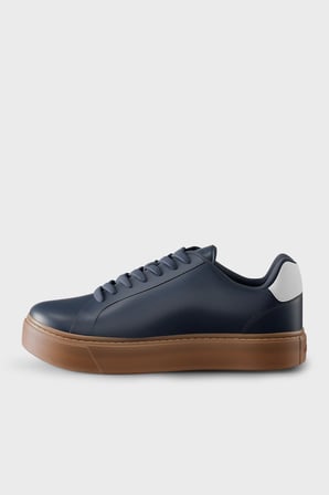 Calvin Klein Deri Logolu Sneaker Ayakkabı YM0YM014350ZV Erkek AYAKKABI YM0YM01435 0ZV LACİVERT-KAHVE