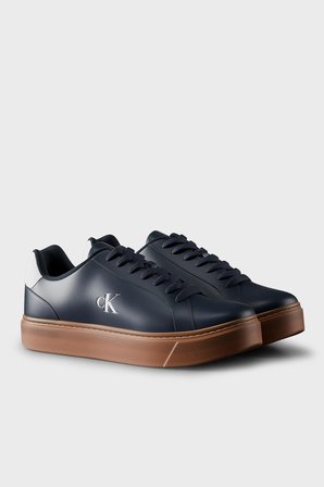 Calvin Klein Deri Logolu Sneaker Ayakkabı YM0YM014350ZV Erkek AYAKKABI YM0YM01435 0ZV LACİVERT-KAHVE