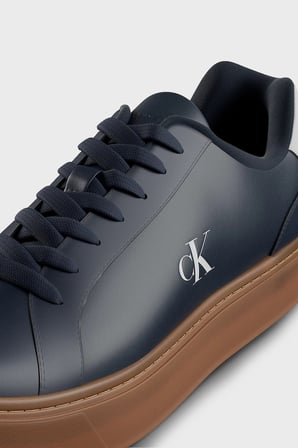Calvin Klein Deri Logolu Sneaker Ayakkabı YM0YM014350ZV Erkek AYAKKABI YM0YM01435 0ZV LACİVERT-KAHVE
