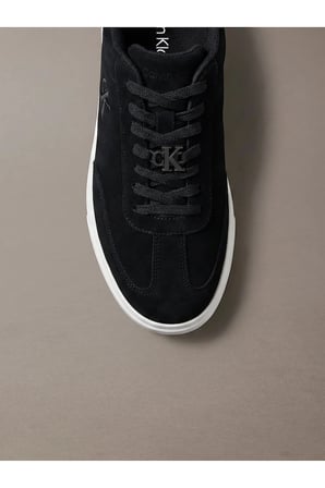 Erkek Düşük Bilekli Rahat Taban Ck Logolu Süet Siyah Sneaker