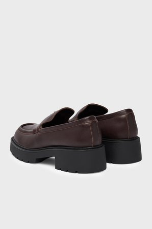 Calvin Klein % 100 Deri Logolu Makosen Ayakkabı HW0HW030440KV Bayan AYAKKABI HW0HW03044 0KV BORDO-SİYAH