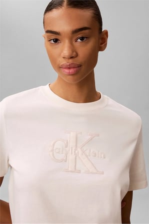 Ss Baby Terry Hero Monologo Tee Kadın Bisiklet Yaka T-Shirt Beyaz