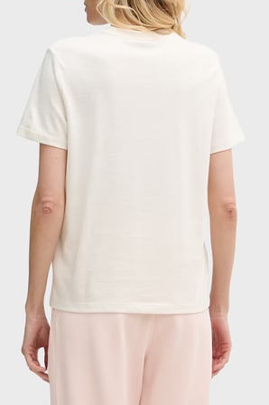 Calvin Klein % 100 Pamuk Regular Fit Logolu T Shirt LV047G829GYAS Bayan T SHİRT LV047G829G YAS KREM