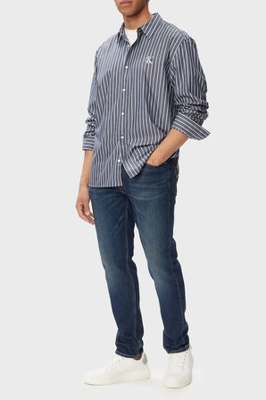 Calvin Klein Pamuklu Slim Fit Normal Bel Jeans LV04RG900G4G5 Erkek KOT PANTOLON LV04RG900G 4G5 LACİVERT