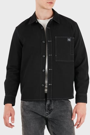 Calvin Klein Logolu Pamuklu Göğüs Cepli Gömlek LV04RG407GUB1 Erkek GÖMLEK LV04RG407G UB1 SİYAH