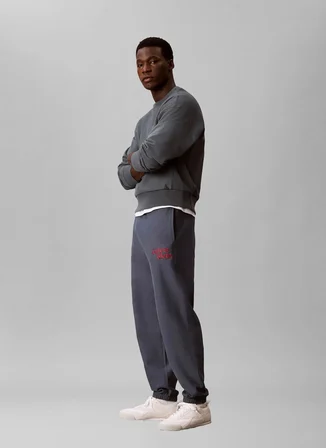 Calvin Klein Jeans Gri Erkek Baskılı Sweatpant LV04LG216GCEG PREMIUM TERRY GRAPHI