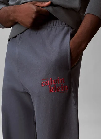 Calvin Klein Jeans Gri Erkek Baskılı Sweatpant LV04LG216GCEG PREMIUM TERRY GRAPHI