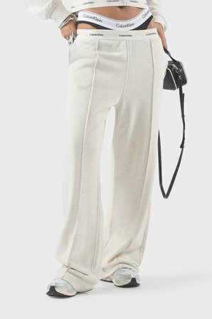 Calvin Klein Logolu Bel Detaylı Geniş Paça Pantolon LV047G253GP4P Bayan PANTOLON LV047G253G P4P BEJ
