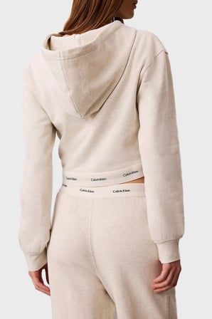 Calvin Klein % 100 Pamuk Logolu Regular Fit Fermuarlı Kapüşon Yaka Sweat LV047G252GP4P Bayan SWEAT LV047G252G P4P BEJ