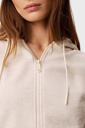 Calvin Klein % 100 Pamuk Logolu Regular Fit Fermuarlı Kapüşon Yaka Sweat LV047G252GP4P Bayan SWEAT LV047G252G P4P BEJ