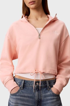 Calvin Klein % 100 Pamuk Logolu Relaxed Fit Sweat LV047G203G4TJ Bayan SWEAT LV047G203G 4TJ ŞEFTALİ