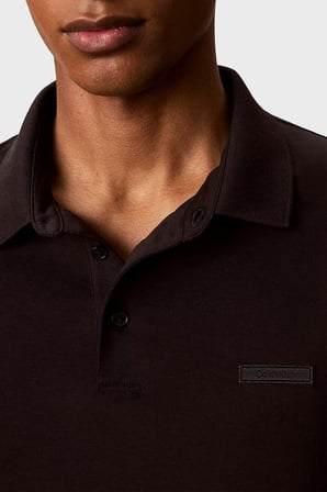 Calvin Klein Logolu % 100 Pamuk Uzun Kollu Düğmeli Polo Erkek POLO LV04LH240G UB1 SİYAH