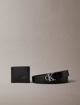 Calvin Klein Erkek Siyah Cüzdan ve Kemer Seti LV04D0017G