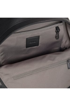 Emblem Deboss Round Erkek Siyah Sırt Çantası