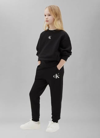 Calvin Klein Siyah Erkek Çocuk Baskılı Sweatpant LV1CKTJC08BEH-MONOLOGO SWEATPANTS