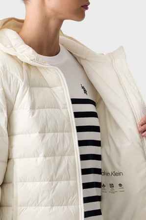 Calvin Klein Kapitoneli Regular Fit Kapüşon Yaka Mont LV047G505GYAS Bayan MONT LV047G505G YAS KREM