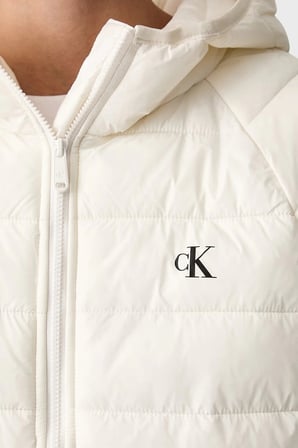 Calvin Klein Kapitoneli Regular Fit Kapüşon Yaka Mont LV047G505GYAS Bayan MONT LV047G505G YAS KREM