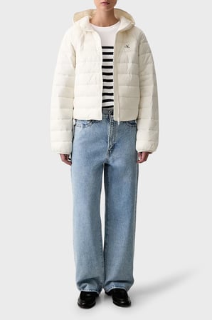 Calvin Klein Kapitoneli Regular Fit Kapüşon Yaka Mont LV047G505GYAS Bayan MONT LV047G505G YAS KREM