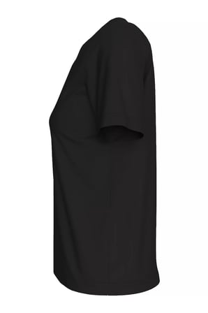 Kadın Normal Kalıp Logo Baskılı Pamuklu Kısa Kollu Siyah T-Shirt