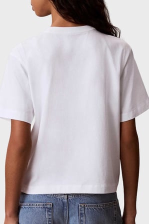 Calvin Klein Pamuklu Logolu Bisiklet Yaka T Shirt LV047G826GYAF Bayan T SHİRT LV047G826G YAF BEYAZ