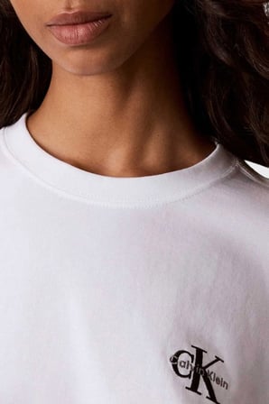 Calvin Klein Pamuklu Logolu Bisiklet Yaka T Shirt LV047G826GYAF Bayan T SHİRT LV047G826G YAF BEYAZ