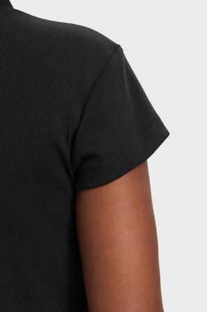 Calvin Klein Pamuklu Logolu Slim Fit Fermuarlı Dik Yaka Top LV047G240GUB1 Bayan TOP LV047G240G UB1 SİYAH