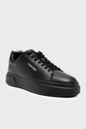 Calvin Klein Logolu Deri Sneaker Ayakkabı HM0HM023010GJ Erkek AYAKKABI HM0HM02301 0GJ SİYAH