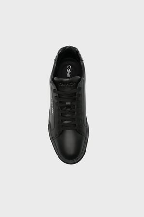Calvin Klein Logolu Deri Sneaker Ayakkabı HM0HM023010GJ Erkek AYAKKABI HM0HM02301 0GJ SİYAH