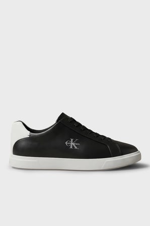Calvin Klein Logolu Deri Sneaker Ayakkabı HM0HM021230GM Erkek AYAKKABI HM0HM02123 0GM SİYAH