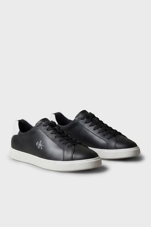 Calvin Klein Logolu Deri Sneaker Ayakkabı HM0HM021230GM Erkek AYAKKABI HM0HM02123 0GM SİYAH